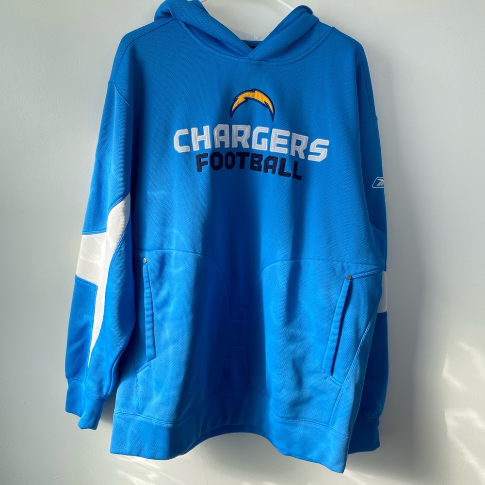 NFL Reebok Chargers Blue Hooded Sweater L/G/G